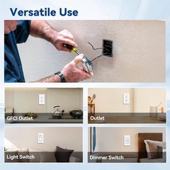 1-Gang New Work Outlet Box, PVC Electrical Box for Switch, GFCI, Dimmer, 22 C…