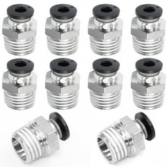 10 Pcs Push to Connect Fittings 4mm Tube OD x 1/4 Inch NPT Thread, Male Straight
