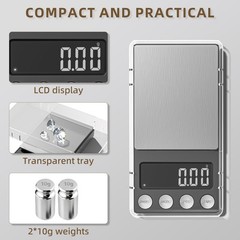Digital Coin Scale, Gram Scale 0.01G Accuracy for Coin Collectors, Bank Tellers