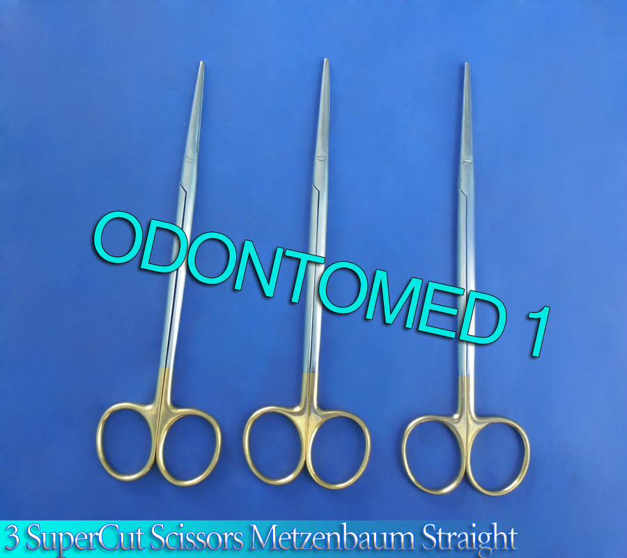 3 SuperCut Scissors Metzenbaum 7″ Straight Surgical DENTAL Instruments