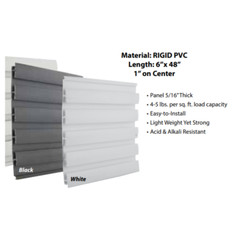 Rigid PVC Plastic 48″ W x 6″ H Linking Slatwall Panel Sheets BLACK – BRAND NEW!
