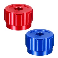 Knob Handles Round Wheel Handle Replacement Manifold Gauges Knob Red + Blue