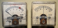 PAIR OF COLLINS METER MOVEMENTS 450-0115-00/450-0114-00 0-200uA & 50-0-50uA