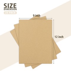 Golden State Art, 25 Pack 9×12 Corrugated Cardboard Sheets, Flat 9×12, Brown