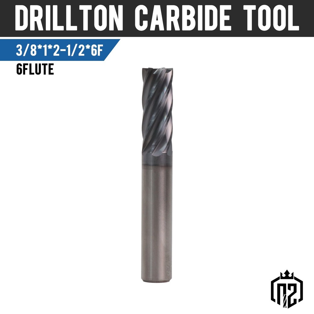 3/8″ 6 FLUTE 3″ Overall Length CARBIDE END MILL – SQUARE END – AlTiN Coated