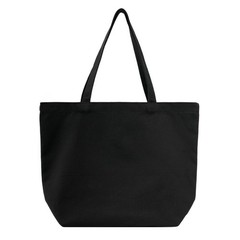 REDSINDA Blank Canvas Cotton Tote Bags, 2 17.7 x 13.7 x 5.9 inches, 2 Black