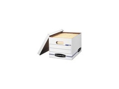Stor/File Storage Box, Letter/Legal, Lift-Off Lid, White/Blue, 4/Carto