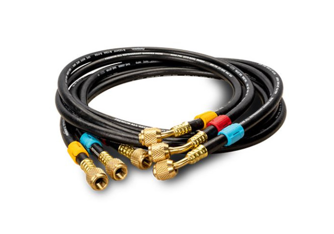 Fieldpiece HR3 1/4″ x 5′ Length Open Valves Hose Set – 3 Pack Refrigerant Hose S