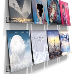 8 Pack 12-inch Vinyl Record Wall Mount, Clear Acrylic Album Record Holder Dis…