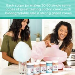 Floss Sugar Variety Pack with 3 – 11oz Plastic Jars of Cherry, Blue Raspberry…