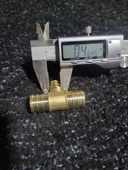 (QTY 8) RIFENG F1807PW-G 0.6″ x 0.6″ x 0.4″ PEX REDUCING TEE BRASS CRIMP FITTING