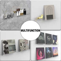 8 Pack 12-inch Vinyl Record Wall Mount, Clear Acrylic Album Record Holder Dis…