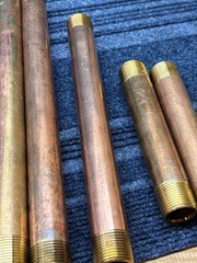 6 Pack 3/4″ Male NPT Threaded Different Lengths Red Brass Pipe Nipples (O1)