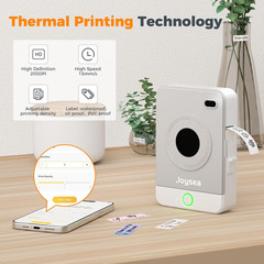 Maquina etiquetadora portatil Bluetooth cinta termica para oficina Gray White