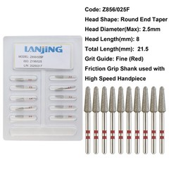 20 Types Zirconia Dental Diamond Burs FG Friction Grip for High Speed Handpiece