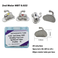 20 Sets Dental Orthodontic Buccal Tube 1st 2nd Molar Roth MBT 022 Bondable 3G