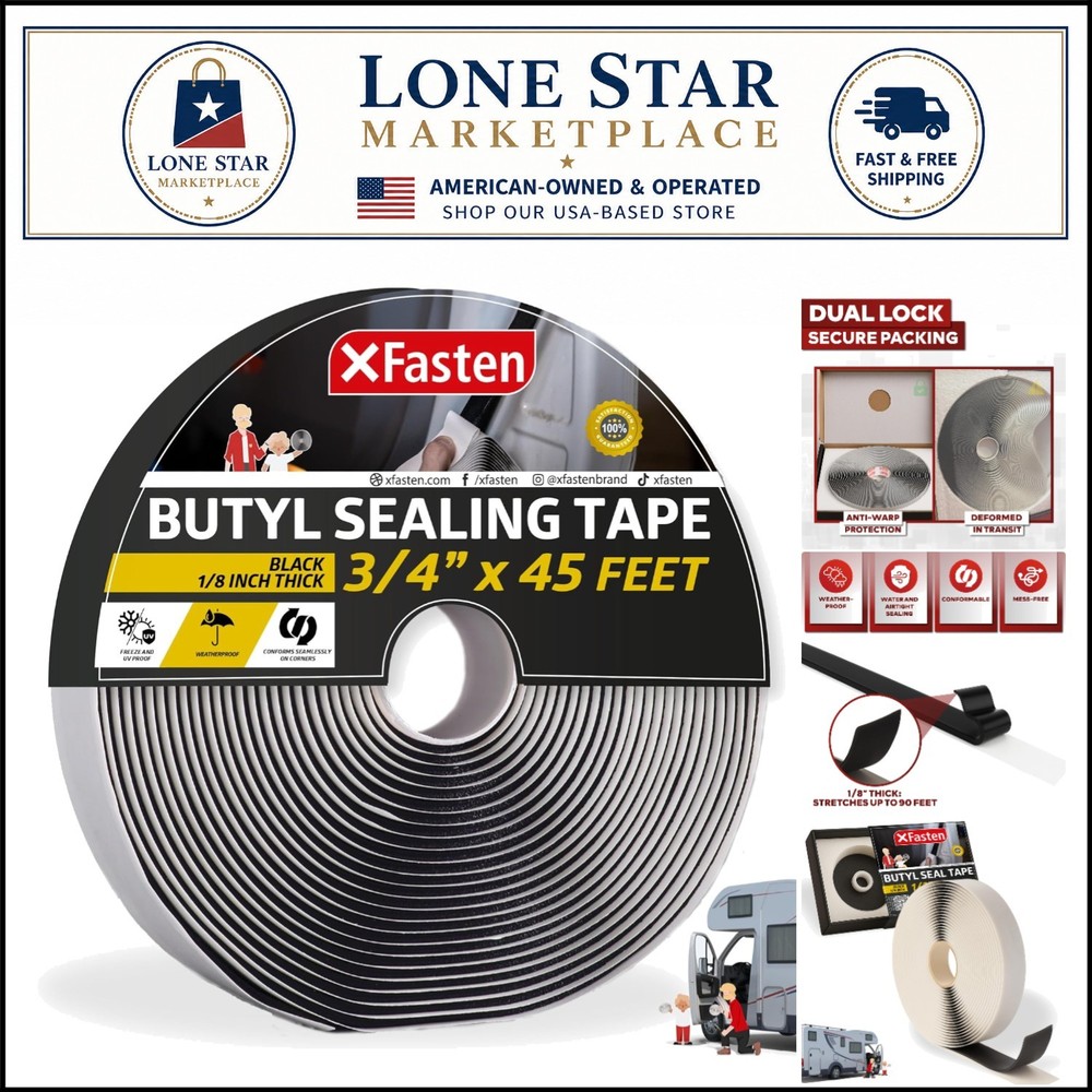 3/4in x 45ft Butyl Tape – Leak Proof RV & Marine Sealant Solution