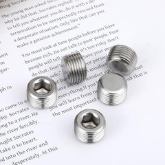 5 PCS 3/8″ NPT Male Pipe Plug Stainless Steel Pipe Plug Fitting Set Hex Count…