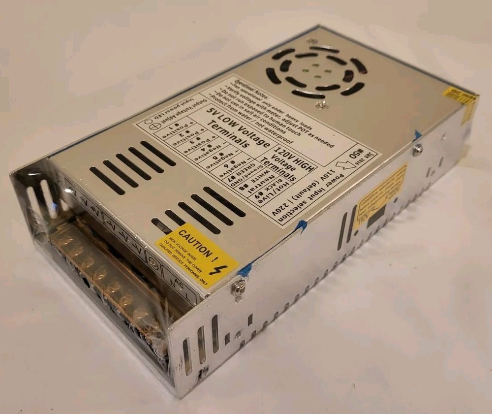 Low Voltage Power Supply • 5V/300W 110V/220V 50/60Hz 60A • New/Sealed!