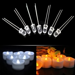 3mm 5mm Flickering LED Red Yellow Water Clear Lens Candle flicker LED Diode 50PC