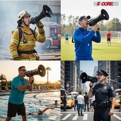 5 Core Megaphone 50W Bluetooth Rechargeable Portable Bullhorn 1100 Yards w Siren