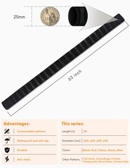 Elliptic Pattern Shrink Tubing Fishing Rod Cork Handle Replacement 25mm 3.3ft
