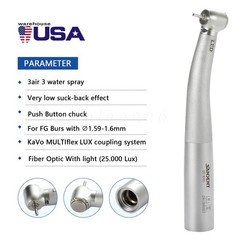 Dental Fiber Optic LED High Speed Handpiece Fit KaVo Multiflex Lux Coupler 6HOLE