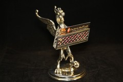 S8999 19th Century – Styled Pewter Griffon Business Card Holder. Italy.
