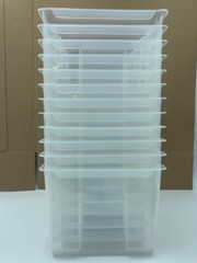 12- Store House Large Clear Stacking Bins 12-3/4″ L x 8-1/4″W x 6″H Storage Tool