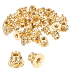 50 Pcs M2 x 3.5mm H x 3.6mm OD Brass Knurled Flange Threaded Inserts