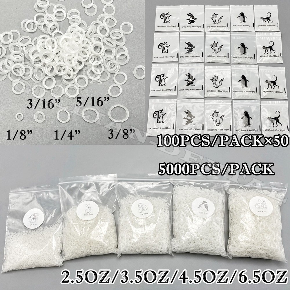 5000pcs Dental Orthodontic Elastics Rubber Bands Traction Ligature Tie Clear