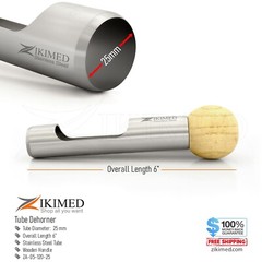 Tube Dehorners Stainless Steel Tube & Wooden Handle 15 cm, Tube Size 22 mm