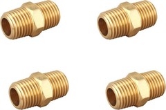 Brass Hex Nipple 1/4 Inch NPT Pipe Adapter Set of 4 – Durable Connections