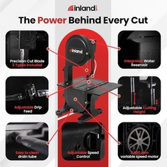 Inland Craft DB-100 Band Saw | Tabletop Saw | Includes Diamond Band Saw Blade