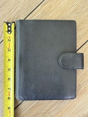 VAN DER SPEK Black Planner Cover for FiloFax Personal Size w/Leather Flyleaf