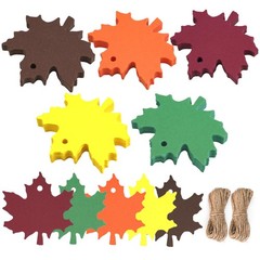 jijAcraft 150Pcs Maple Leaves Tags with String – 5 Colors Fall Gift Tags, 2.4…
