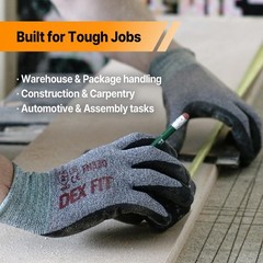 Nitrile Work Gloves Fn330 1 Pair 3dcomfort Stretchy Fit Firm Grip Thin & Lightwe