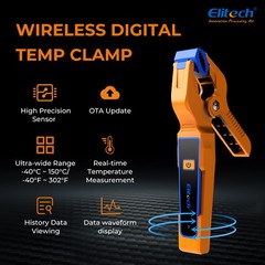 Elitech IPT-01 Wireless HVAC Temperature Probe Clamp Thermometer -40°F~302°F