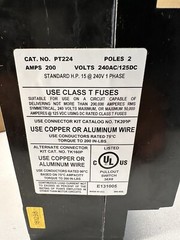 Boltswitch Pullout Switch Cat# PT224 200 Amp 1 Phase 240v Fuse New