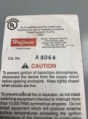 Used Hoffman A8D64 Hazardous Locations Enclosure 4″H x 6″W x 9″L