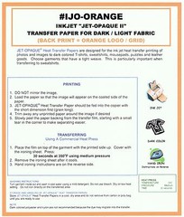 INKJET TRANSFER PAPER FOR DARK FABRIC: NEENAH “JET OPAQUE II” (8.5″X11″) 100 CT