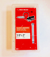 39 Pack NEW Red Head Sleeve Anchors 3/8″ Diameter x 3″ L 40 Pieces in Box 11281