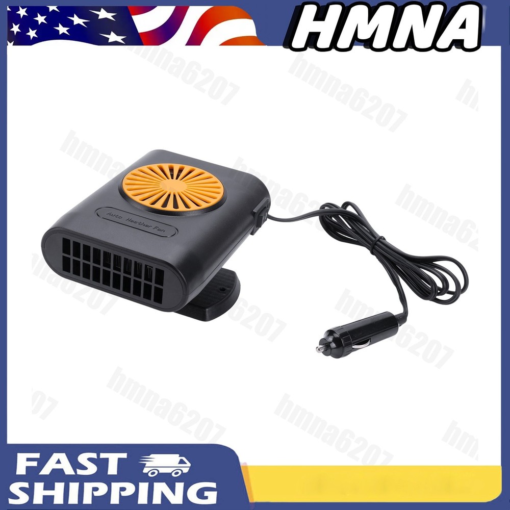 1x New 200W 12V Car Heater Cooling Fan For Windshield Defrosting – Orange/Black