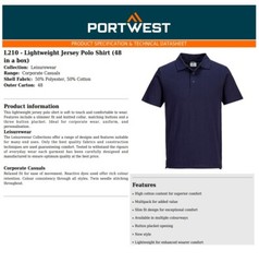 Polo Shirt Lightweight Jersey Breathable Workwear & Casual Polo Bulk Pack (48)