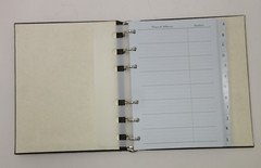 Address Book Leather Cover 6 Ring Binder Graphic Image Dark Brown