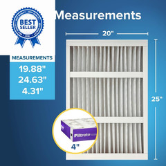 Filtrete 20x25x4 Air Filter MERV 12, MPR 1550 Certified Asthma 20x25x4, White