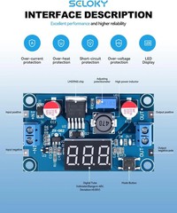 DC-DC Buck Converter Adjustable Voltage Regulator 4-40V 1.25-37V LED Pack of 2