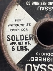 Nassau Pure Water White Rosin Solder E-Rosin. Spec AT-7424, 4.69lbs, .040 Dia