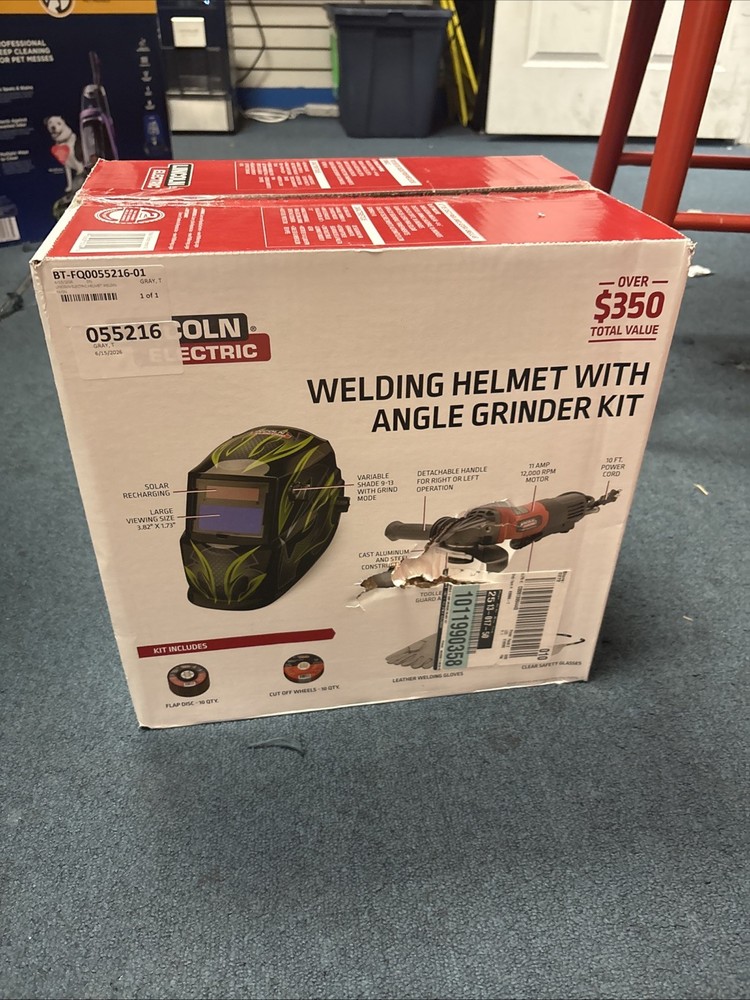 Lincoln Electric Welding Helmet with Angle Grinder Kit K5594-1 -NEW FAST SHIP