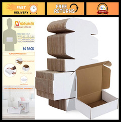 Small Shipping Boxes Set of 50 – 7x5x2 White Corrugated Cardboard Mailers